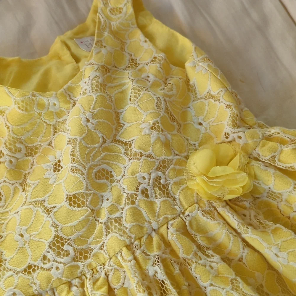 The Children's Place Yellow Lace Floral Dress